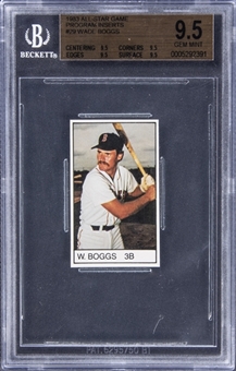 1983 All-Star Game Program Inserts #29 Wade Boggs Rookie Card - A True Gem Example - BGS GEM MINT 9.5